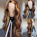 Wholesale Price Raw Virgin Unprocessed High Density Piano Color Human Hair Lace Wigs With Clips